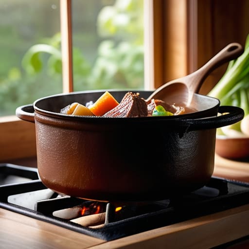 The Ultimate Sunday Beef Stew simmering.