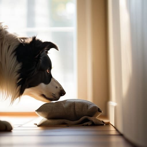 Teaching dog scent work at home.