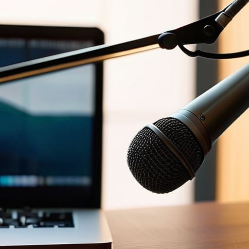Professional home office audio setup for calls.