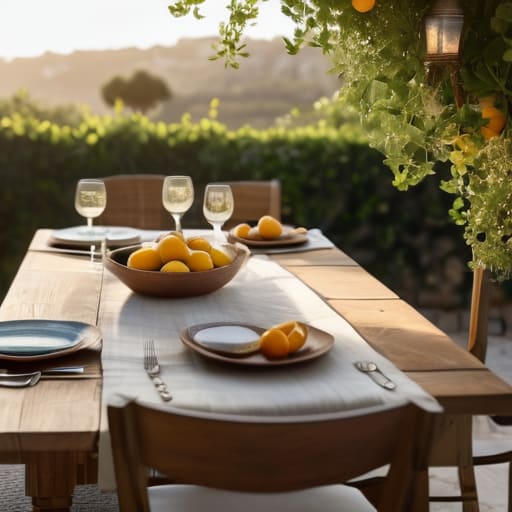 Beautiful scene of relaxing outdoor dining.