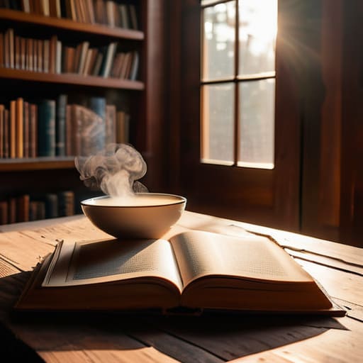 Cozy paper book aesthetic with physical books.
