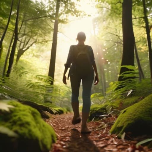 Person walking for focus during breaks.